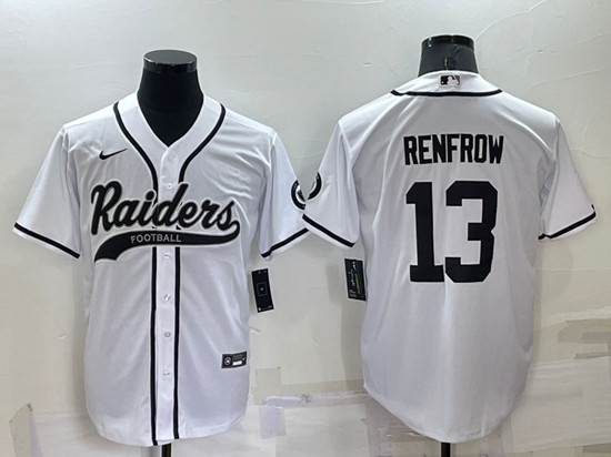 Men's Las Vegas Raiders #13 Hunter Renfrow White Cool Base Stitched Baseball Jersey
